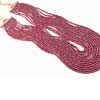 Natural Red Ruby Faceted Roundel Beads Strand Necklace 11 Strands Necklace - Length 14 Inches and Size 3mm to 5mm approx.